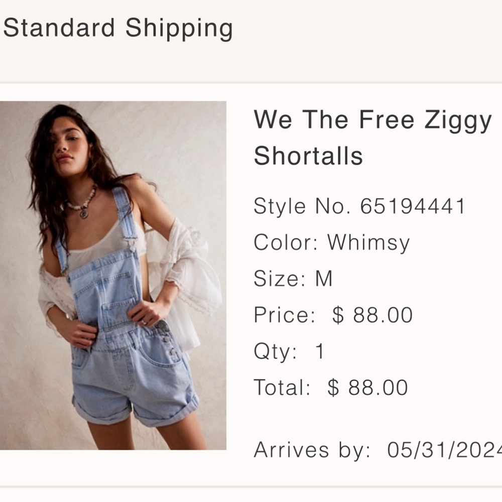 Free People Ziggy Shortalls - Medium, Whimsy